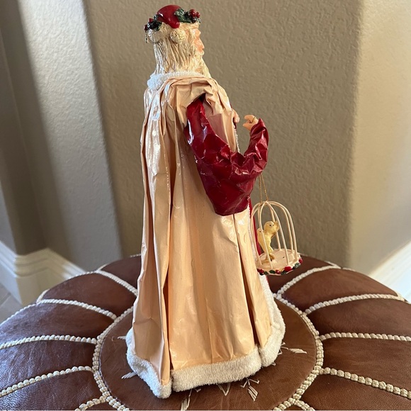 Silvestri SANTA Paper Mache Tree Topper 11 in Father Christmas Holding 2 Doves - Picture 7 of 12